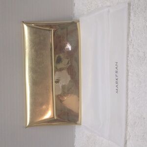 NWT Mark Fran Gold Metallic Clutch #3-5